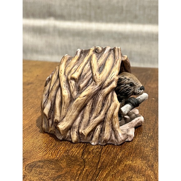 Franklin Porcelain Other - Franklin Porcelain Woodland Surprises Beaver Jacqueline B Smith '84 Figurine Vtg